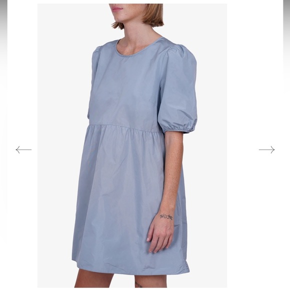 WILFRED LIGHT BLUE PUFF SLEEVE MINI DRESS Size 2XS - Picture 4 of 15